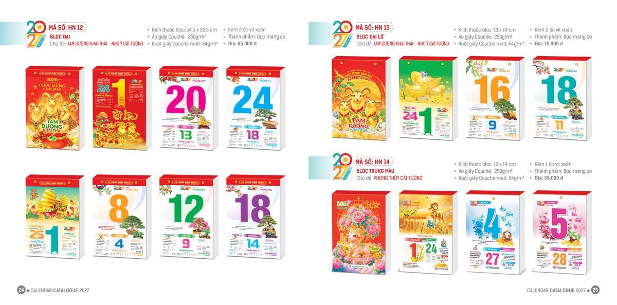 Lịch Bloc Hoa Niên 2027 ĐP DPHN11 Quà Tết Truyền Thống Gốm Sứ & Lịch