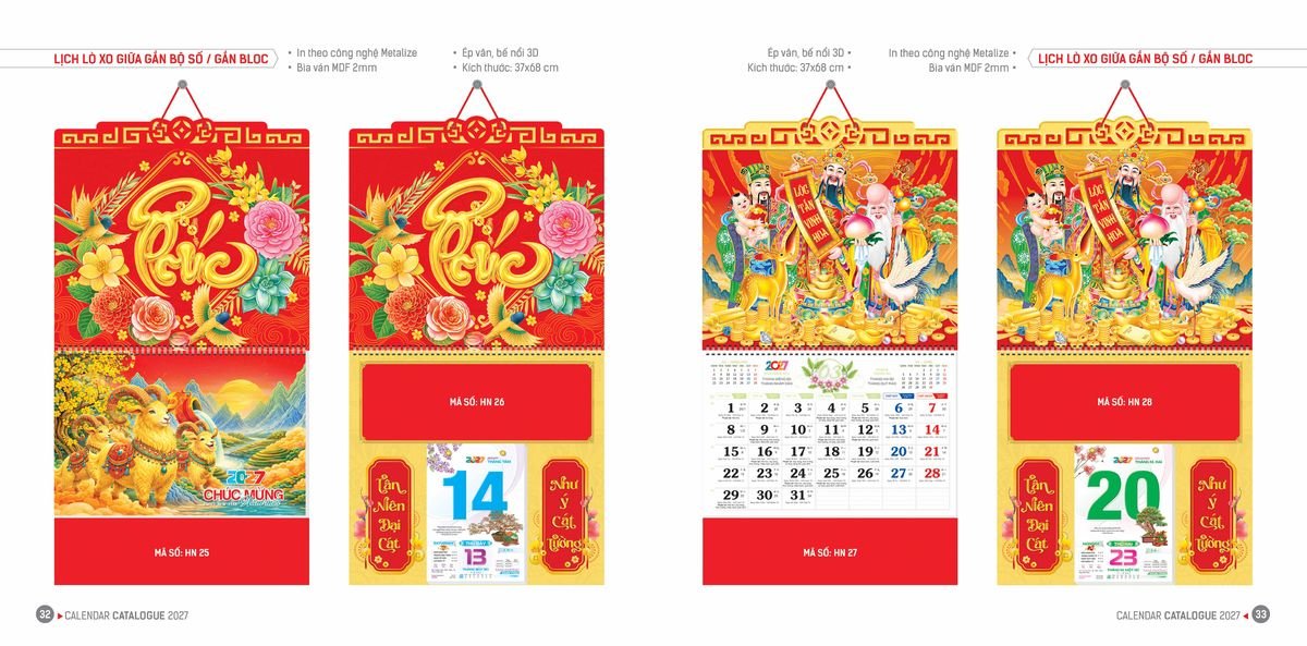 Lịch Bloc Hoa Niên 2027 ĐP DPHN15 Quà Tết Truyền Thống Gốm Sứ & Lịch