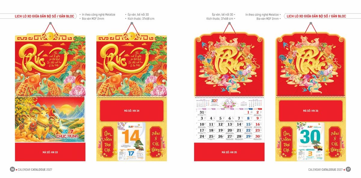 Lịch Bloc Hoa Niên 2027 ĐP DPHN17 Quà Tết Truyền Thống Gốm Sứ & Lịch
