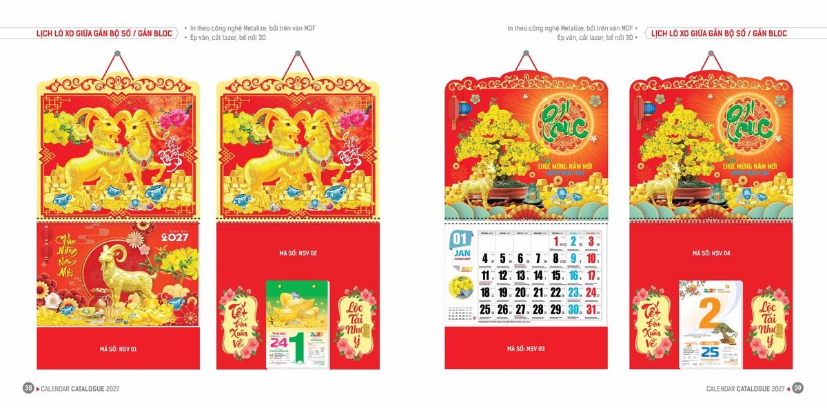 Lịch Bloc Hoa Niên 2027 ĐP DPHN18 Quà Tết Truyền Thống Gốm Sứ & Lịch