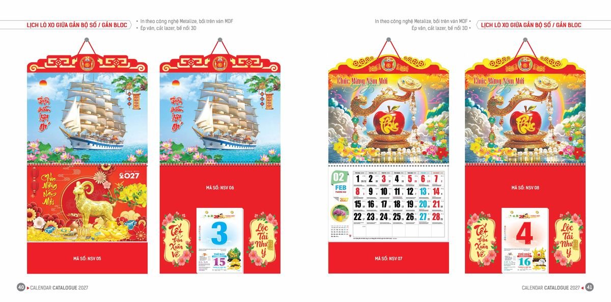 Lịch Bloc Hoa Niên 2027 ĐP DPHN19 Quà Tết Truyền Thống Gốm Sứ & Lịch