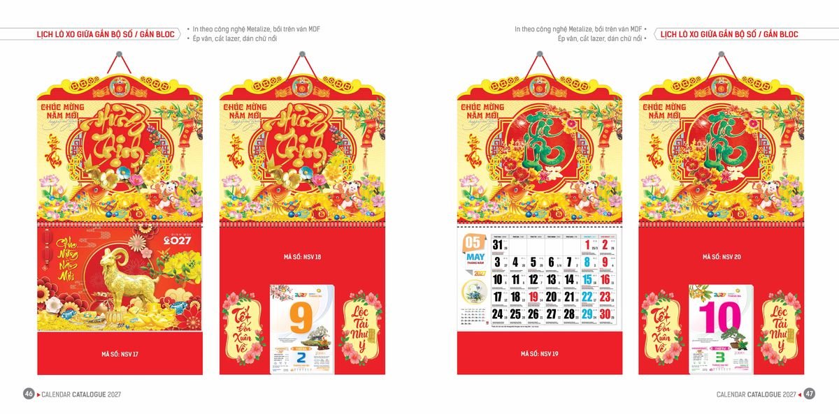 Lịch Bloc Hoa Niên 2027 ĐP DPHN22 Quà Tết Truyền Thống Gốm Sứ & Lịch