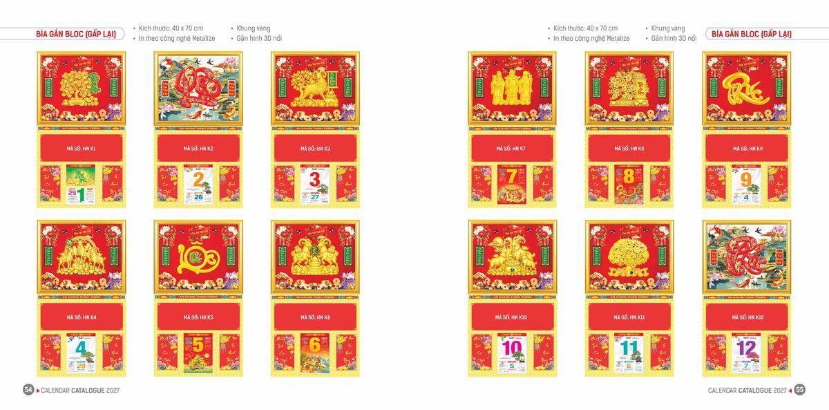 Lịch Bloc Hoa Niên 2027 ĐP DPHN26 Quà Tết Truyền Thống Gốm Sứ & Lịch