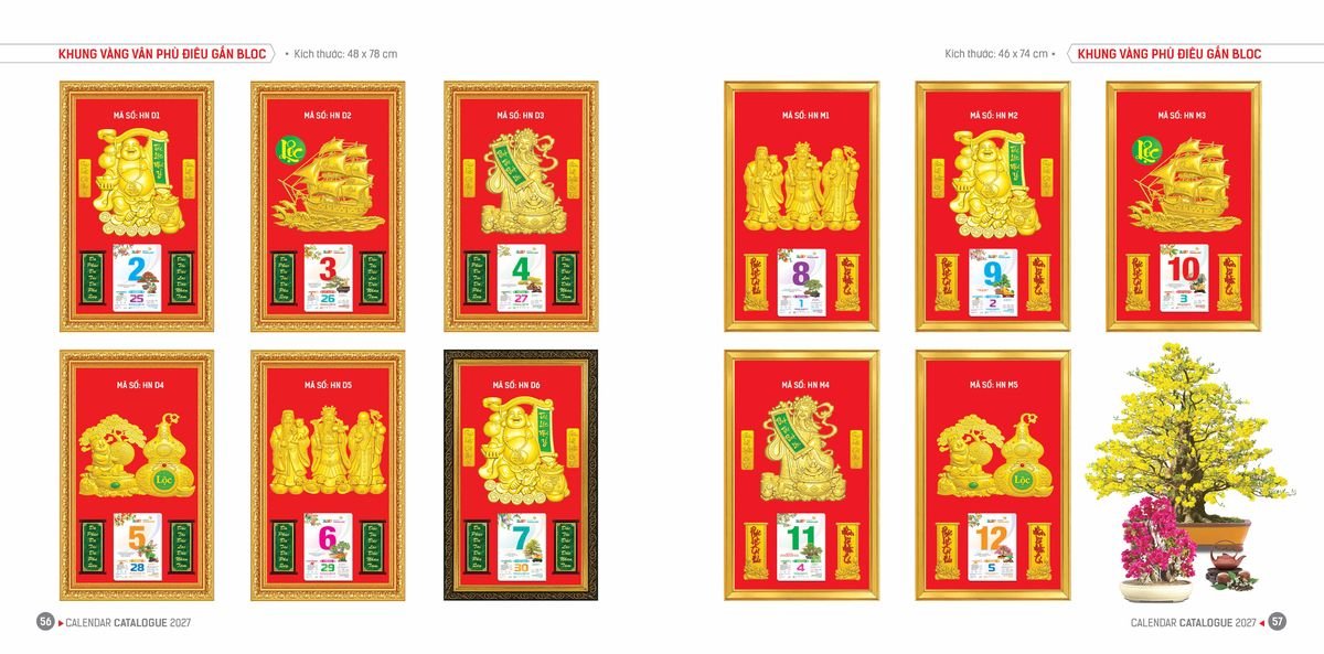 Lịch Bloc Hoa Niên 2027 ĐP DPHN27 Quà Tết Truyền Thống Gốm Sứ & Lịch