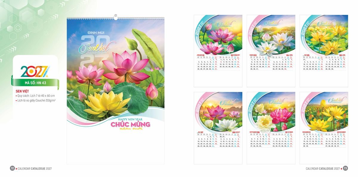 Lịch Bloc Hoa Niên 2027 ĐP DPHN35 Quà Tết Truyền Thống Gốm Sứ & Lịch