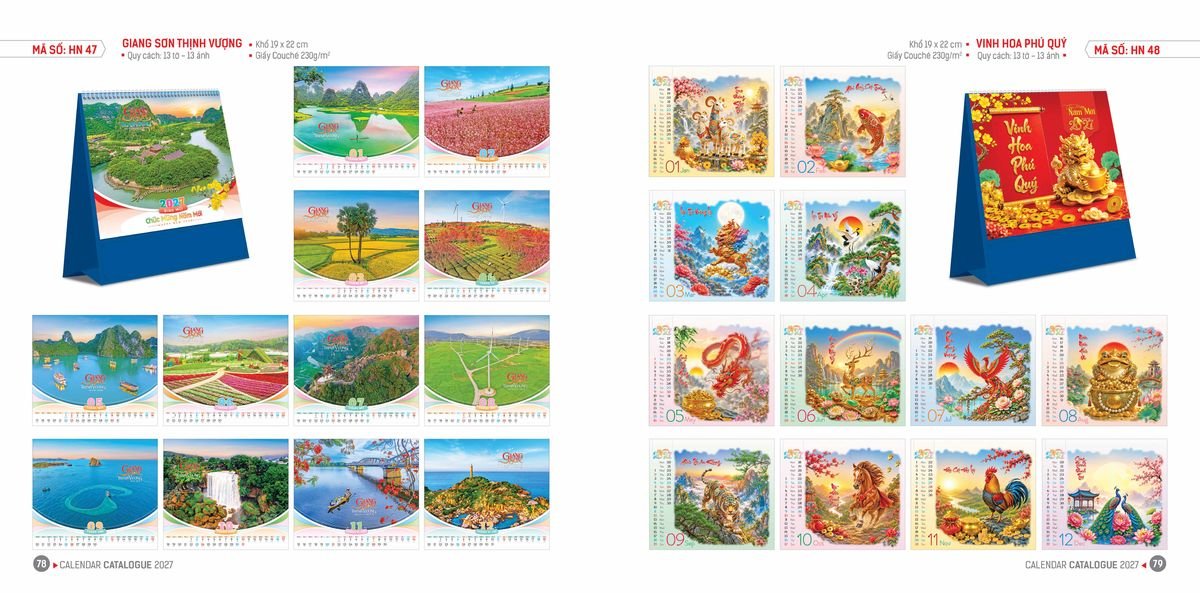 Lịch Bloc Hoa Niên 2027 ĐP DPHN38 Quà Tết Truyền Thống Gốm Sứ & Lịch