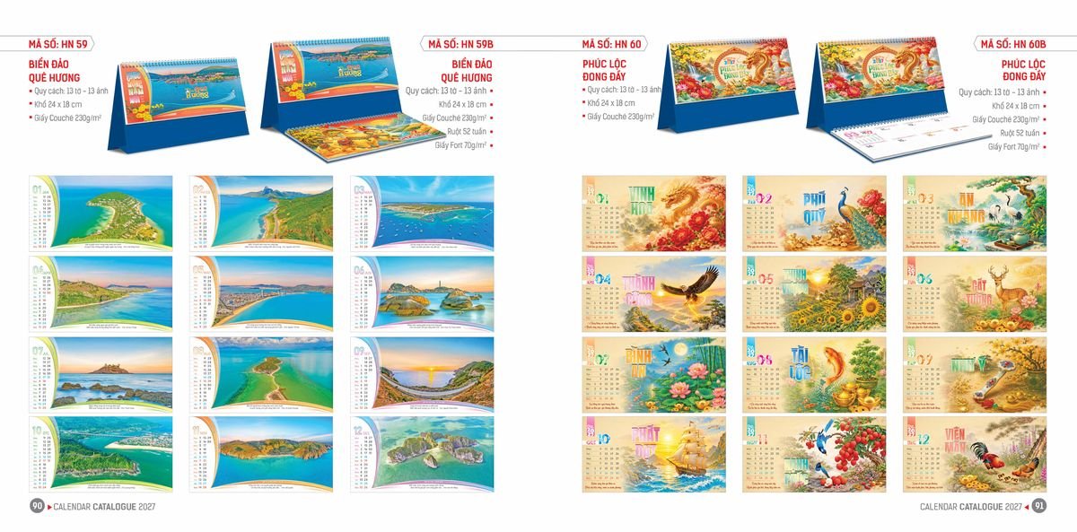 Lịch Bloc Hoa Niên 2027 ĐP DPHN44 Quà Tết Truyền Thống Gốm Sứ & Lịch