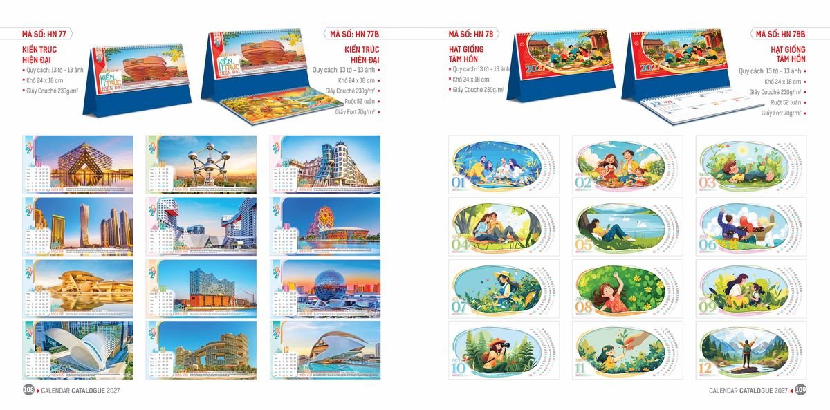 Lịch Bloc Hoa Niên 2027 ĐP DPHN53 Quà Tết Truyền Thống Gốm Sứ & Lịch