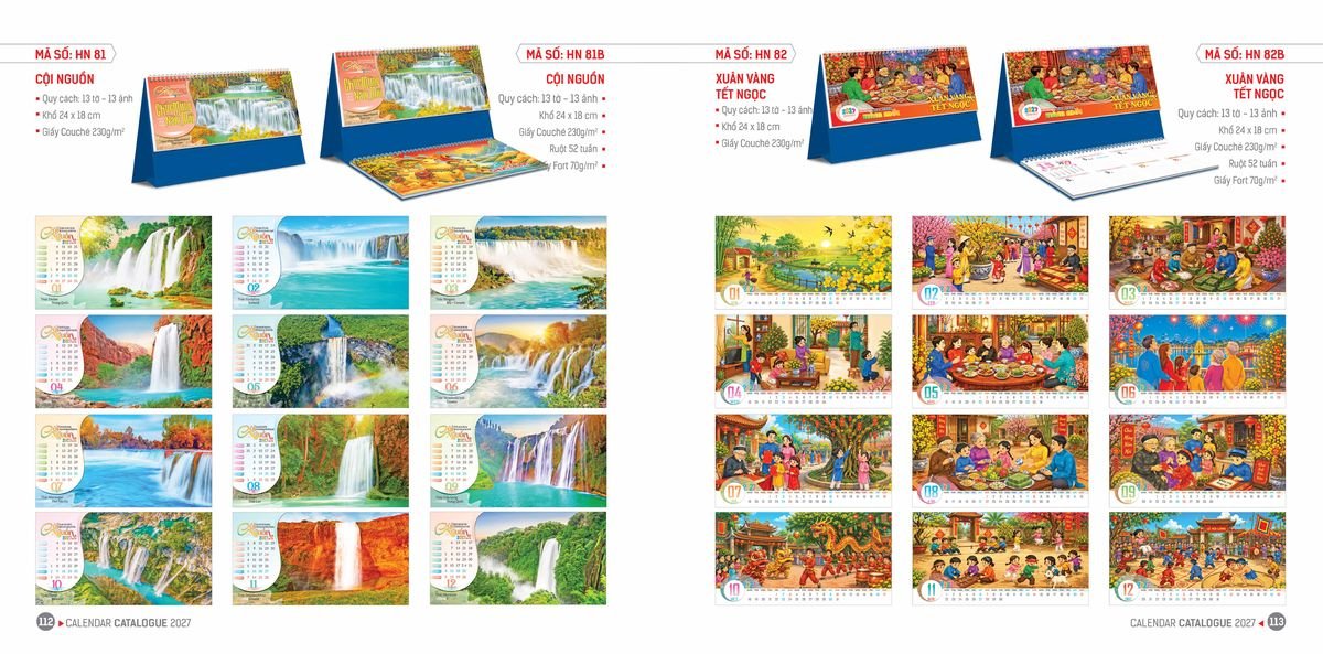 Lịch Bloc Hoa Niên 2027 ĐP DPHN55 Quà Tết Truyền Thống Gốm Sứ & Lịch