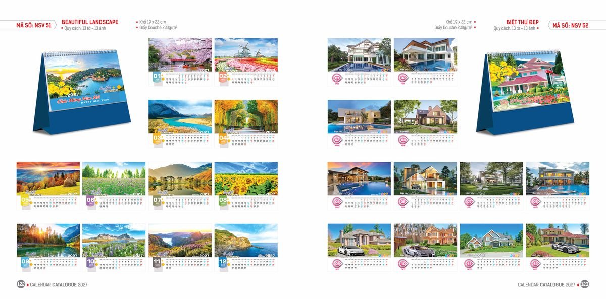 Lịch Bloc Hoa Niên 2027 ĐP DPHN60 Quà Tết Truyền Thống Gốm Sứ & Lịch