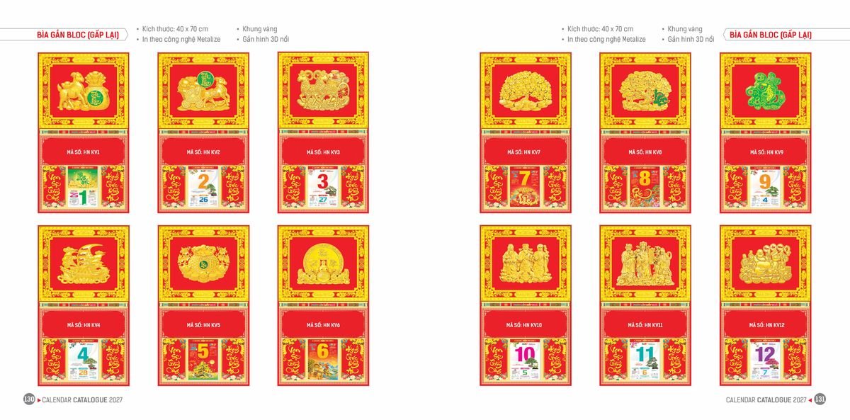 Lịch Bloc Hoa Niên 2027 ĐP DPHN64 Quà Tết Truyền Thống Gốm Sứ & Lịch