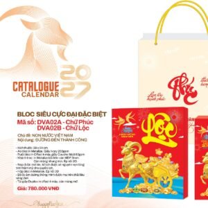 Lịch Bloc Siêu Cực Đại 2027 DVA Mẫu DVA02 - Non Nước Việt Nam (38 x 54cm) Quà Tết Truyền Thống Gốm Sứ & Lịch in logo doanh nghiệp quà tặng Tết tại Gốm Sứ Bát Tràng & Quà Tết