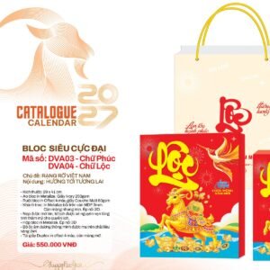 Lịch Bloc Siêu Cực Đại 2027 DVA Mẫu DVA04 (29 x 41cm) Quà Tết Truyền Thống Gốm Sứ & Lịch in logo doanh nghiệp quà tặng Tết tại Gốm Sứ Bát Tràng & Quà Tết