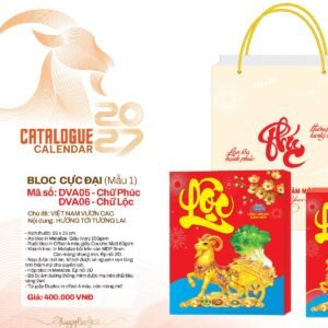 Lịch Bloc Cực Đại 2027 DVA Mẫu DVA05 (25 x 35cm) Quà Tết Truyền Thống Gốm Sứ & Lịch in logo doanh nghiệp quà tặng Tết tại Gốm Sứ Bát Tràng & Quà Tết