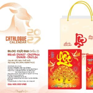 Lịch Bloc Cực Đại 2027 DVA Mẫu DVA07 (25 x 35cm) Quà Tết Truyền Thống Gốm Sứ & Lịch in logo doanh nghiệp quà tặng Tết tại Gốm Sứ Bát Tràng & Quà Tết