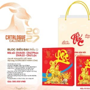 Lịch Bloc Siêu Đại 2027 DVA Mẫu DVA10 (20 x 30cm) Quà Tết Truyền Thống Gốm Sứ & Lịch in logo doanh nghiệp quà tặng Tết tại Gốm Sứ Bát Tràng & Quà Tết