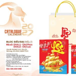 Lịch Bloc Siêu Đại 2027 DVA Mẫu DVA11 (20 x 30cm) Quà Tết Truyền Thống Gốm Sứ & Lịch in logo doanh nghiệp quà tặng Tết tại Gốm Sứ Bát Tràng & Quà Tết