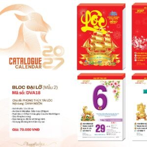 Lịch Bloc 2027 DVA Mẫu DVA18 (13 x 19cm) Quà Tết Truyền Thống Gốm Sứ & Lịch in logo doanh nghiệp quà tặng Tết tại Gốm Sứ Bát Tràng & Quà Tết