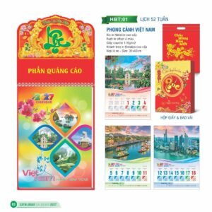 Lịch 52 Tuần 2027 HBT Mẫu HBT02 (31 x 42cm) Quà Tết Truyền Thống Gốm Sứ & Lịch in logo doanh nghiệp quà tặng Tết tại Gốm Sứ Bát Tràng & Quà Tết