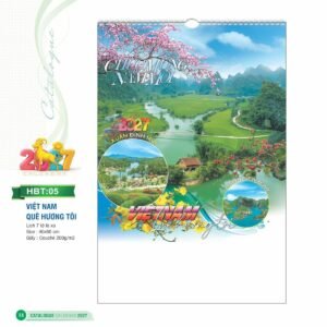 Lịch Treo Tường Lò Xo 2027 HBT Mẫu HBT05 (40 x 60cm) Quà Tết Truyền Thống Gốm Sứ & Lịch in logo doanh nghiệp quà tặng Tết tại Gốm Sứ Bát Tràng & Quà Tết