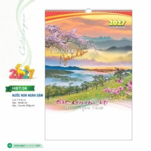 Lịch Treo Tường Lò Xo 2027 HBT Mẫu HBT06 (40 x 60cm) Quà Tết Truyền Thống Gốm Sứ & Lịch in logo doanh nghiệp quà tặng Tết tại Gốm Sứ Bát Tràng & Quà Tết