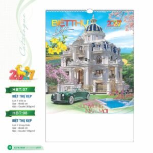 Lịch Treo Tường Lò Xo 2027 HBT Mẫu HBT07 (40 x 60cm) Quà Tết Truyền Thống Gốm Sứ & Lịch in logo doanh nghiệp quà tặng Tết tại Gốm Sứ Bát Tràng & Quà Tết