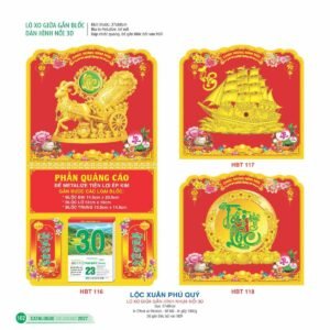 Lịch Treo Tường Lò Xo 2027 HBT Mẫu HBT119 (37 x 68cm) Quà Tết Truyền Thống Gốm Sứ & Lịch in logo doanh nghiệp quà tặng Tết tại Gốm Sứ Bát Tràng & Quà Tết