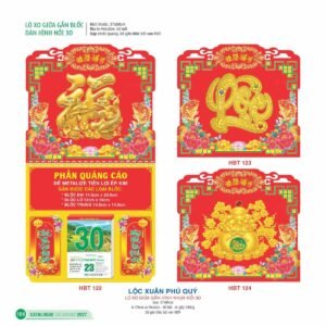 Lịch Treo Tường Lò Xo 2027 HBT Mẫu HBT124 (37 x 68cm) Quà Tết Truyền Thống Gốm Sứ & Lịch in logo doanh nghiệp quà tặng Tết tại Gốm Sứ Bát Tràng & Quà Tết