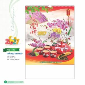Lịch Treo Tường Lò Xo 2027 HBT Mẫu HBT13 (40 x 60cm) Quà Tết Truyền Thống Gốm Sứ & Lịch in logo doanh nghiệp quà tặng Tết tại Gốm Sứ Bát Tràng & Quà Tết