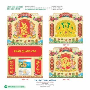 Lịch Treo Tường Lò Xo 2027 HBT Mẫu HBT134 (37 x 68cm) Quà Tết Truyền Thống Gốm Sứ & Lịch in logo doanh nghiệp quà tặng Tết tại Gốm Sứ Bát Tràng & Quà Tết