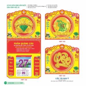 Lịch Treo Tường Lò Xo 2027 HBT Mẫu HBT155 (30 x 60cm) Quà Tết Truyền Thống Gốm Sứ & Lịch in logo doanh nghiệp quà tặng Tết tại Gốm Sứ Bát Tràng & Quà Tết