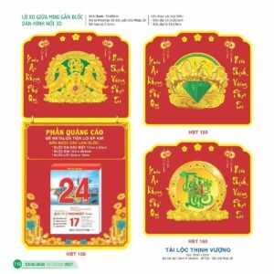 Lịch Bloc Siêu Đại 2027 HBT Mẫu HBT159 (30 x 60cm) Quà Tết Truyền Thống Gốm Sứ & Lịch in logo doanh nghiệp quà tặng Tết tại Gốm Sứ Bát Tràng & Quà Tết