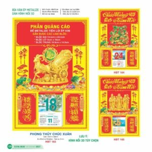 Lịch Bìa Treo 2027 HBT Mẫu HBT185 (15 x 19cm) Quà Tết Truyền Thống Gốm Sứ & Lịch in logo doanh nghiệp quà tặng Tết tại Gốm Sứ Bát Tràng & Quà Tết