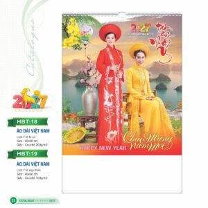 Lịch Bloc 2027 HBT Mẫu HBT19 (29 x 41 cm) Quà Tết Truyền Thống Gốm Sứ & Lịch in logo doanh nghiệp quà tặng Tết tại Gốm Sứ Bát Tràng & Quà Tết