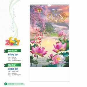 Lịch Treo Tường Lò Xo 2027 HBT Mẫu HBT20 (36 x 70cm) Quà Tết Truyền Thống Gốm Sứ & Lịch in logo doanh nghiệp quà tặng Tết tại Gốm Sứ Bát Tràng & Quà Tết
