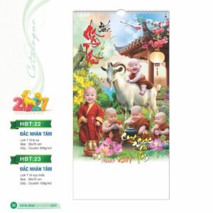 Lịch Treo Tường Lò Xo 2027 HBT Mẫu HBT22 (36 x 70cm) Quà Tết Truyền Thống Gốm Sứ & Lịch in logo doanh nghiệp quà tặng Tết tại Gốm Sứ Bát Tràng & Quà Tết