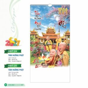 Lịch Treo Tường Lò Xo 2027 HBT Mẫu HBT25 (36 x 70cm) Quà Tết Truyền Thống Gốm Sứ & Lịch in logo doanh nghiệp quà tặng Tết tại Gốm Sứ Bát Tràng & Quà Tết