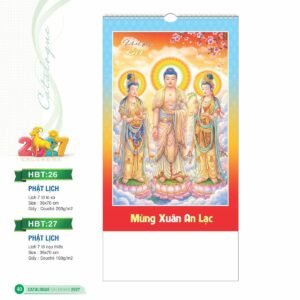 Lịch Treo Tường Lò Xo 2027 HBT Mẫu HBT26 (36 x 70cm) Quà Tết Truyền Thống Gốm Sứ & Lịch in logo doanh nghiệp quà tặng Tết tại Gốm Sứ Bát Tràng & Quà Tết