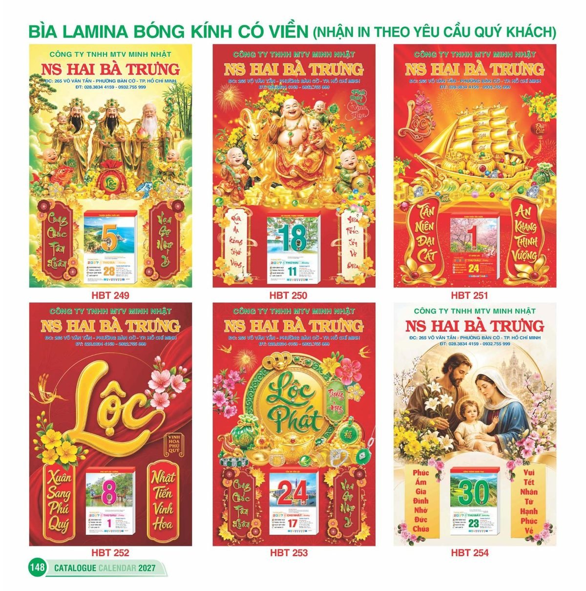 Lịch Bìa Treo 2027 HBT Mẫu HBT260 (48 x 78 cm) Quà Tết Truyền Thống Gốm Sứ & Lịch Lịch Bìa Treo 2027 HBT Mẫu HBT260 (48 x 78 cm) Quà Tết Truyền Thống Gốm Sứ & Lịch in logo doanh nghiệp quà tặng Tết tại Gốm Sứ Bát Tràng & Quà Tết