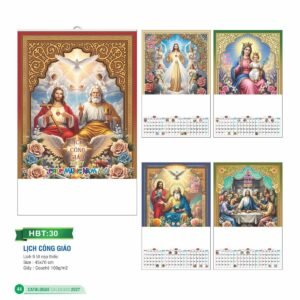 Lịch Treo Tường Nẹp Thiếc 2027 HBT Mẫu HBT31 (45 x 70cm) Quà Tết Truyền Thống Gốm Sứ & Lịch in logo doanh nghiệp quà tặng Tết tại Gốm Sứ Bát Tràng & Quà Tết
