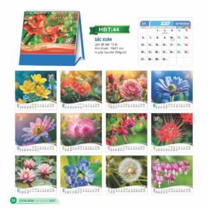 Lịch Để Bàn 2027 HBT Mẫu HBT44 (19 x 21cm) Quà Tết Truyền Thống Gốm Sứ & Lịch in logo doanh nghiệp quà tặng Tết tại Gốm Sứ Bát Tràng & Quà Tết