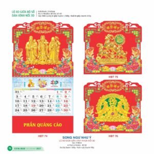 Lịch Treo Tường Lò Xo 2027 HBT Mẫu HBT74 (25  x  26 cm) Quà Tết Truyền Thống Gốm Sứ & Lịch in logo doanh nghiệp quà tặng Tết tại Gốm Sứ Bát Tràng & Quà Tết