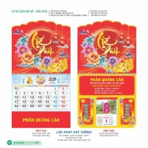 Lịch Treo Tường Lò Xo 2027 HBT Mẫu HBT95A (14  x  15 cm) Quà Tết Truyền Thống Gốm Sứ & Lịch in logo doanh nghiệp quà tặng Tết tại Gốm Sứ Bát Tràng & Quà Tết