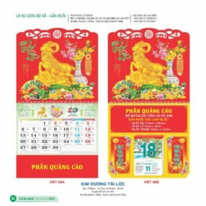 Lịch Treo Tường Lò Xo 2027 HBT Mẫu HBT99B (13 x 19cm) Quà Tết Truyền Thống Gốm Sứ & Lịch in logo doanh nghiệp quà tặng Tết tại Gốm Sứ Bát Tràng & Quà Tết