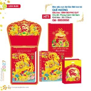 Lịch Bloc Siêu Cực Đại 2027 HT Mẫu HT1 (38 x 53cm) Quà Tết Truyền Thống Gốm Sứ & Lịch in logo doanh nghiệp quà tặng Tết tại Gốm Sứ Bát Tràng & Quà Tết