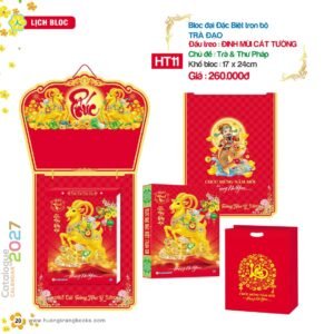 Lịch Bloc Đại Đặc Biệt 2027 HT Mẫu HT11 - Cát Tường Như Ý (17 x 24cm) Quà Tết Truyền Thống Gốm Sứ & Lịch in logo doanh nghiệp quà tặng Tết tại Gốm Sứ Bát Tràng & Quà Tết