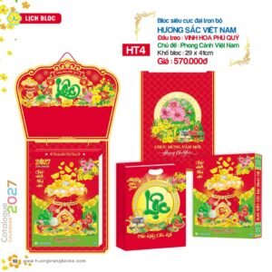 Lịch Bloc Siêu Cực Đại 2027 HT Mẫu HT4 - Hương Sắc Việt Nam (29 x 41cm) Quà Tết Truyền Thống Gốm Sứ & Lịch in logo doanh nghiệp quà tặng Tết tại Gốm Sứ Bát Tràng & Quà Tết