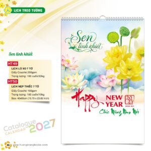 Lịch Treo Tường 2027 HT Mẫu HT49 (40 x 60cm) Quà Tết Truyền Thống Gốm Sứ & Lịch in logo doanh nghiệp quà tặng Tết tại Gốm Sứ Bát Tràng & Quà Tết