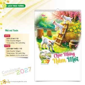 Lịch Treo Tường 2027 HT Mẫu HT51 (40 x 60cm) Quà Tết Truyền Thống Gốm Sứ & Lịch in logo doanh nghiệp quà tặng Tết tại Gốm Sứ Bát Tràng & Quà Tết