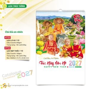 Lịch Treo Tường 2027 HT Mẫu HT53 (40 x 60cm) Quà Tết Truyền Thống Gốm Sứ & Lịch in logo doanh nghiệp quà tặng Tết tại Gốm Sứ Bát Tràng & Quà Tết